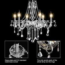 Shop Costway Elegant Crystal Chandelier Modern 6 Ceiling Light Lamp Pendant 24 5 X22 Overstock 18298140