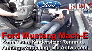 Da ich das pony leider noch nicht in natura gesehen habe eine gute möglichkeit hat den titel des themas von „kofferraum zu „mustang mach e kofferraum volumen und größe geändert. Ford Mustang Mach E Passt Ein Rennrad In Den Kofferraum Kindersitze Sitzkomfort Frunk Etc Youtube