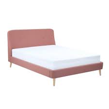 Matelas, sommiers, meubles et linge de lit au meilleur prix. Lit Double Sioux 140x190 Cm En Tissu Rose