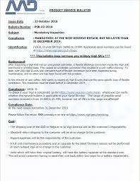 The company repairs and maintenance for information technology components and parts. Vigil Service Bulletin Psb 02 2018 Freifall Xpress