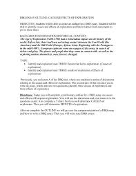 Dbq Essay Outline Exploration Essay Outline Dbq Essay Cause And Effect Essay