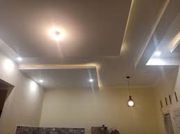 Contoh desain plafon minimalis modern terbaru 2018 ndik home. Plafond Gypsum Motif Gantung Bertingkat Globaltukang Com