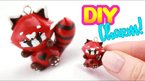 Kawaii Red Panda Charm Polymer Clay Tutorial Panda Charm Diy Clay Polymer Clay Ornaments