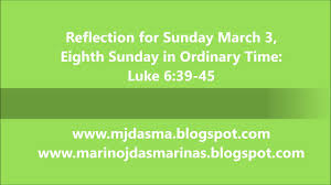 With the transition to new educational standardsthe question of carrying out the reflection in the lesson became quite urgent. My Reflections Reflection For Sunday March 3 Eighth Sunday In Ordinary Time Luke 6 39 45
