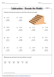 Decode The Riddle 3 Digit Subtraction Subtraction Subtraction Worksheets Math Worksheet