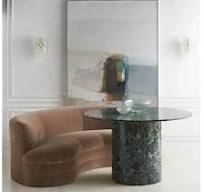 Conjunto de muebles de comedor de lujo con mesa de mármol ...