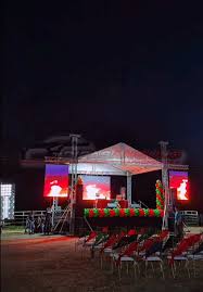Stunning Nighttime Outdoor Event Setup Features LED Screen