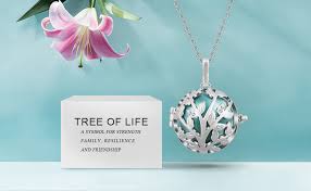 These tree of life pendants are seriously magical. Amazon Com Aeonslove Harmony Ball Pregnancy Bola Necklace Tree Of Life Olive Leaves Cz Harmony Ball Locket Angel Chime Caller Bell 20mm Mexican Bola Balls Pendant Necklaces For Women Mom Gifts 30 45 Chain