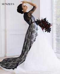 Most relevant most popular alphabetical price: Cheap Black And White Wedding Dresses 2016 A Line High Neck Half Sleeve Black Lace Wedding Gow Black Lace Wedding Dress Goth Wedding Dresses Black Lace Wedding