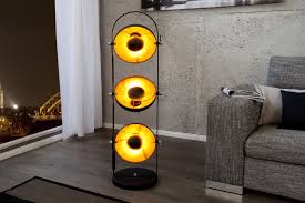 Stehlampe 130cm Retro Aussergewohnlich Schwarz Gold Wohnzimmer Ebay