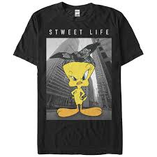 Black And Yellow Cartoon Shirt T Shirt Looney Tunes Popfunk Yellow Tee Cartoon Shirts Looney Tunes Men S Graphic T Shirt