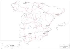 All regions, cities, roads, streets and buildings satellite view. Spain Map Outline Outline Map Of Spain With Cities Southern Europe Europe