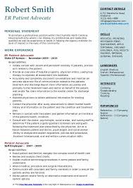 Patient Advocate Resume Samples Qwikresume