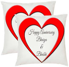 Marriage anniversary wishes in hindi for bhaiya and bhabhi : Buy Juvixbuy Printed Happy Anniversary Bhaiya Bhabhi Square Shaped Cushions Cover With Cushions Filler Set Of 2 12x12 Online At Low Prices In India Paytmmall Com