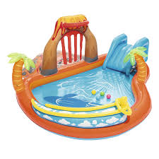 Bestway H2ogo 104 Inches X 104 Inches X 41 Inch Deep Lava Lagoon Play Center Play Centre Inflatable Pool Kid Pool