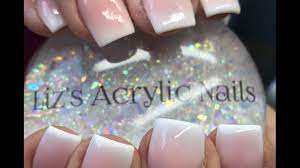 These pink ombre nails feature a trendy pattern. Acrylic Nails Pink And White Ombre Youtube