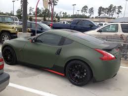 Matte Camo Green 370z Great Job On This Z Nissan 350z Green Car Dream Cars