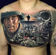 Saving Private Ryan Chest Tattoo Cool Chest Tattoos Picture Tattoos Steve Butcher Tattoo