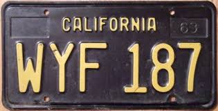 Black And Yellow California License Plate Frame 1970s Ca License Plates This Is What My License Plate Looked Like Only It Was Vjh 810 License Plate License Plate Designs Black Plates