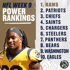 Nfl power rankings for week 6: 2018 Nfl Power Rankings Week 9 La Rams Still On Top Turf Show Times