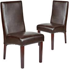 The wooden backrest and rear legs sanded and painted black. New Life Lighting Dark Brown Eva Recycled Leather Dining Chairs Reviews Temple Webster