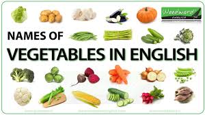 Vegetables English Vocabulary List And Chart With Photos