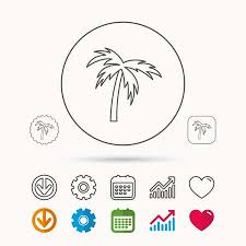 Palm Tree Icon Travel Or Vacation Symbol Nature Environment