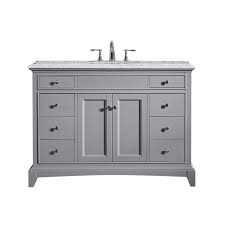 Bristol 48 inch bath vanity in white with carrara white engineered marble top. Eviva Evvn709 48gr Elite Stamford 48 Inch Gray Solid Wood Bathroom Vanity Set With Double Og White Carrera Marble Top