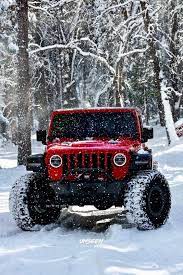 Red Jeep In The Snow Red Jeep Jeep Wrangler Jeep Wallpaper