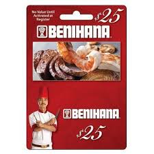 It owns or franchises 116 japanese cuisine restaurants around th. Benihana 25 Gift Card Restaurant Gift Cards 25th Gifts Gift Card