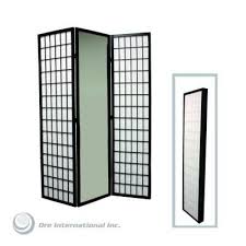 Home Decorators Collection 3 Panel Wood Room Divider With Mirror N1026 3 Black At The Home Depot Mirror Room Divider Panel Room Divider Room Divider Screen