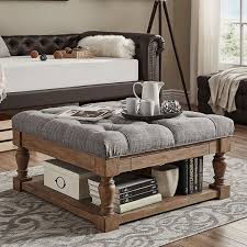 Homevance Button Tufted Upholstered Coffee Table Dark grey classic traditional ultra comfortable linen fabric loveseat sofa couch.
