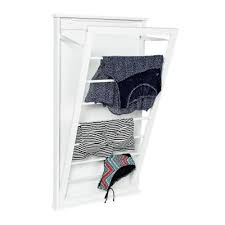 The collapsible drying rack can be compacted to close to free up space when not in use. Wall Mounted Drying Racks Laundry Room Storage The Home Depot
