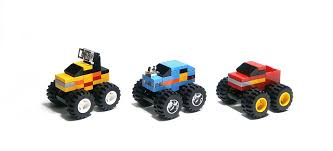 Three Small Monster Trucks Lego Cars Lego For Kids Micro Lego