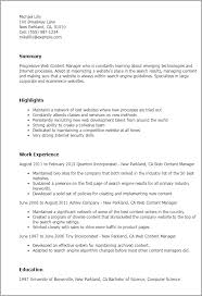 1 web content manager resume templates