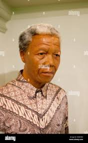 Nelson Mandela cera figura nel museo di Madame Tussauds di Amsterdam,  Olanda, Paesi Bassi Foto stock