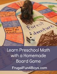 These board games can be used for teaching children math while at home and in school. Learn Preschool Math With A Homemade Board Game Frugal Fun For Boys And Girls