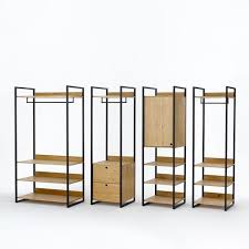 Module Armoire Large 3 Etageres 1 Penderie Hiba Cadre De Lit En Bois Lit Bois Massif Lit Bois
