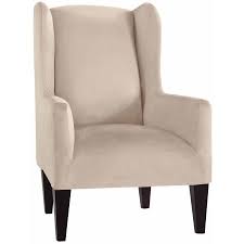 Serta Stretch Fit Microsuede Slipcover Wingback Chair Box Cushion Walmart Com Wingback Chair Slipcovers For Chairs Wingback Chair Slipcovers