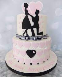 Here's what wedding cakes will look like next year. Silhouette Engagement Cake By Cake Designs By Deborah Engagement Cake Design Engagement Cakes Cake