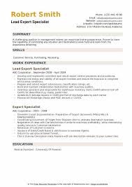 Our certified professional resume writers can assist you in creating a professional document for the job or industry of your choice. Export Specialist Resume Samples Qwikresume
