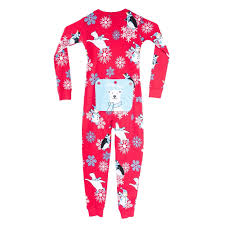 Shop Winter Fun Penguins Union Suit Boys Girls One Piece Pajamas Stay Cool Polar Bear Rear Flap Overstock 20084297