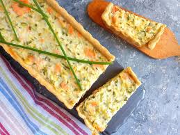 300 grammi di farina 00 150 grammi di burro 1 cucchiaino di sale 250 grammi di asparagi 100 grammi di salmone affumicato 4 zucchine chiare medie 250 grammi di ricotta 2 uova sale pepe e noce moscata maggiorana fresca. Quiche Con Salmone Zucchine E Skyr Cucinoconpoco It