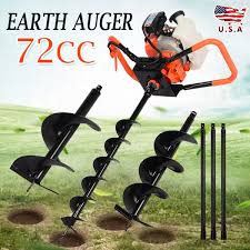 Special Offer 72cc Petrol Post Hole Digger Tool Earth Auger Drill Bit For Garden Farm Ground Dril Garden Tool Set Power Tool Accessories Farm Gardens