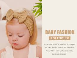 Amazon.com: jollybows Baby Girl Headband Bows Nylon Head Wraps Newborn  Hairbands Infant Toddler Hair Bow (6- Black White Khaki) : Baby