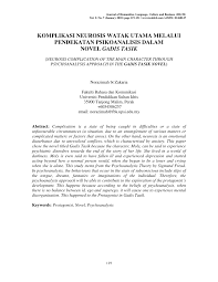 Sinopsis tema persoalan gaya bahasa nilai pengajaran latar tempat latar masyarakat latar masa prosa tradisional bahagia sesudah derita k. Pdf Komplikasi Neurosis Watak Utama Melalui Pendekatan Psikoanalisis Dalam Novel Gadis Tasik