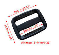 20 Pcs 1-1/4 Inch Black Plastic Tri-Glide Slides Button Adjustable Webbing Triglides Slider Buckle for Belt Backpack and Bags (1-1/4" 32mm)