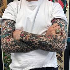 Extensive Dotted Work Traditional Tattoo Guys Forearms Traditional Tattoo Man Traditional Tattoo Sleeve Traditional Tattoo Sleeve Filler