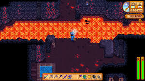 After upgrading to a steel pickaxe the stone can be broken. Fire Mountain Dungeon Guide Stardew Valley