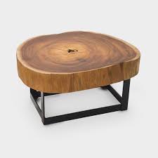 You do not have to use the coffee table as just a coffee table, but you can use it as an end table, office table. Vinhatico Crosscut Wood Metal Coffee Table 02 Rotsen Furniture